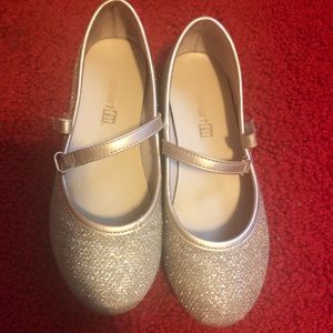 Gold glitter flats